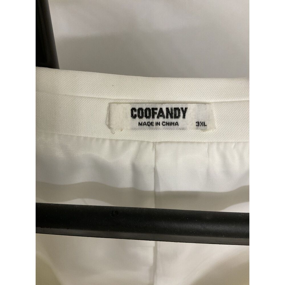 COOFANDY Men's 3XL White Single Breasted Blazer Notch Lapel Sport Coat