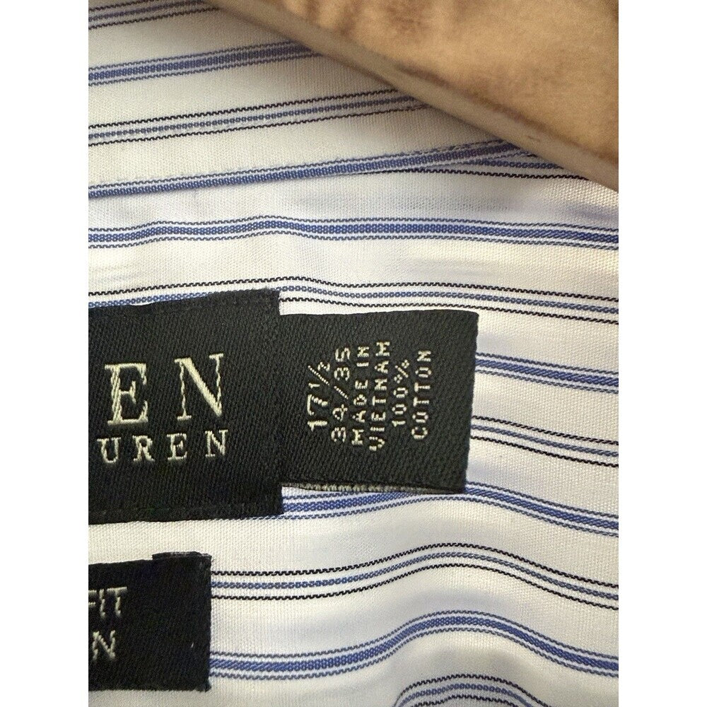 Lauren Ralph Lauren Classic Fit Non Iron Striped Button Down Shirt 16.5 34/35
