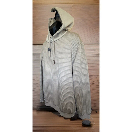 COOFANDY Men’s XXL Waffle Knit Hoodie Tan Pullover (A-16)