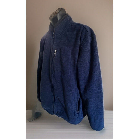 Free Country Sweater, Men's Size XL, Navy Blue, Full Zip, Zip Pockets