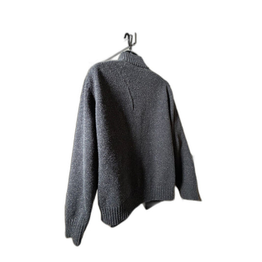 Gap Men's Charcoal Speckled Donegal-Style Quarter-Zip Sweater XL