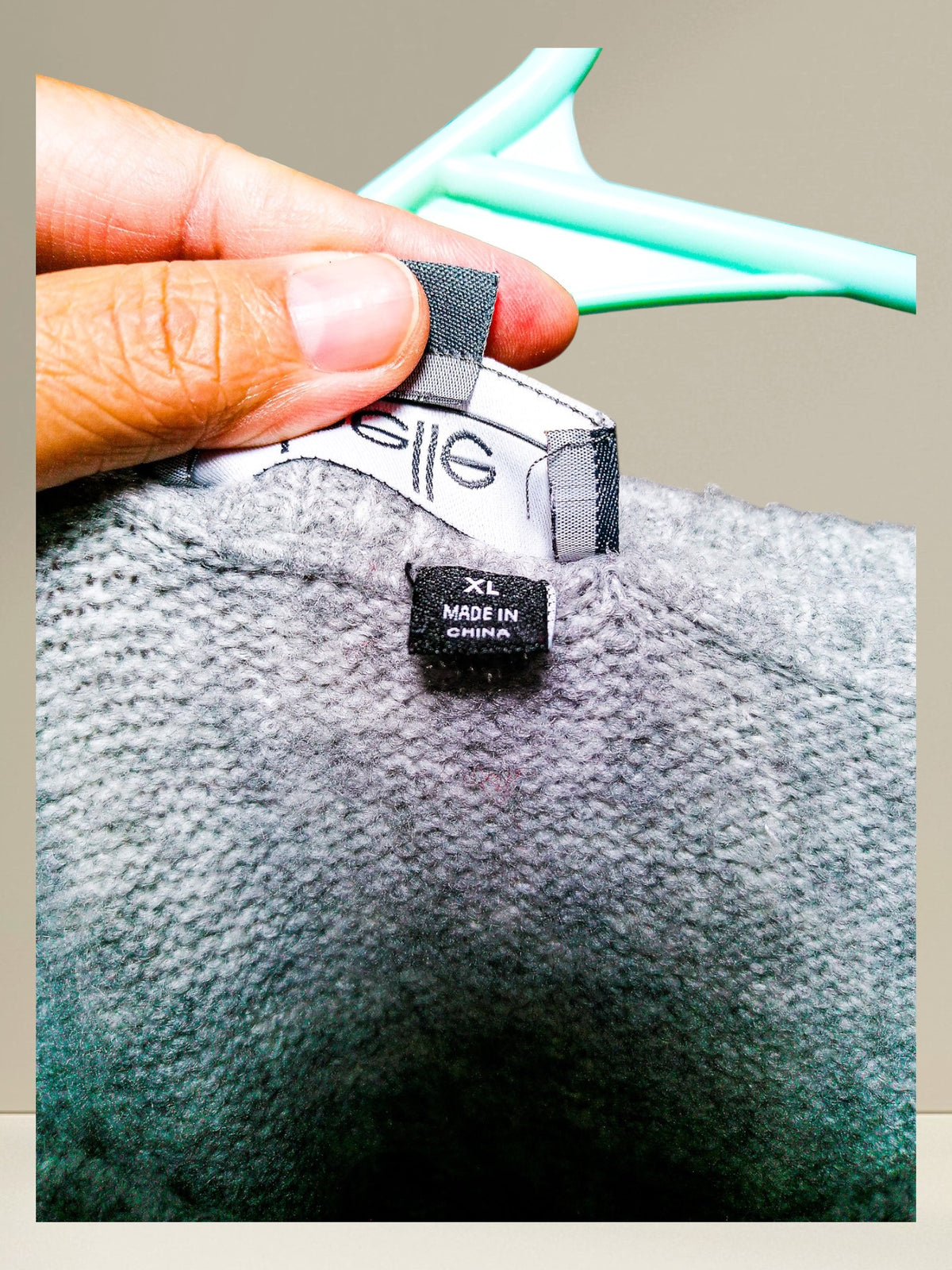 XL size and Made in China label