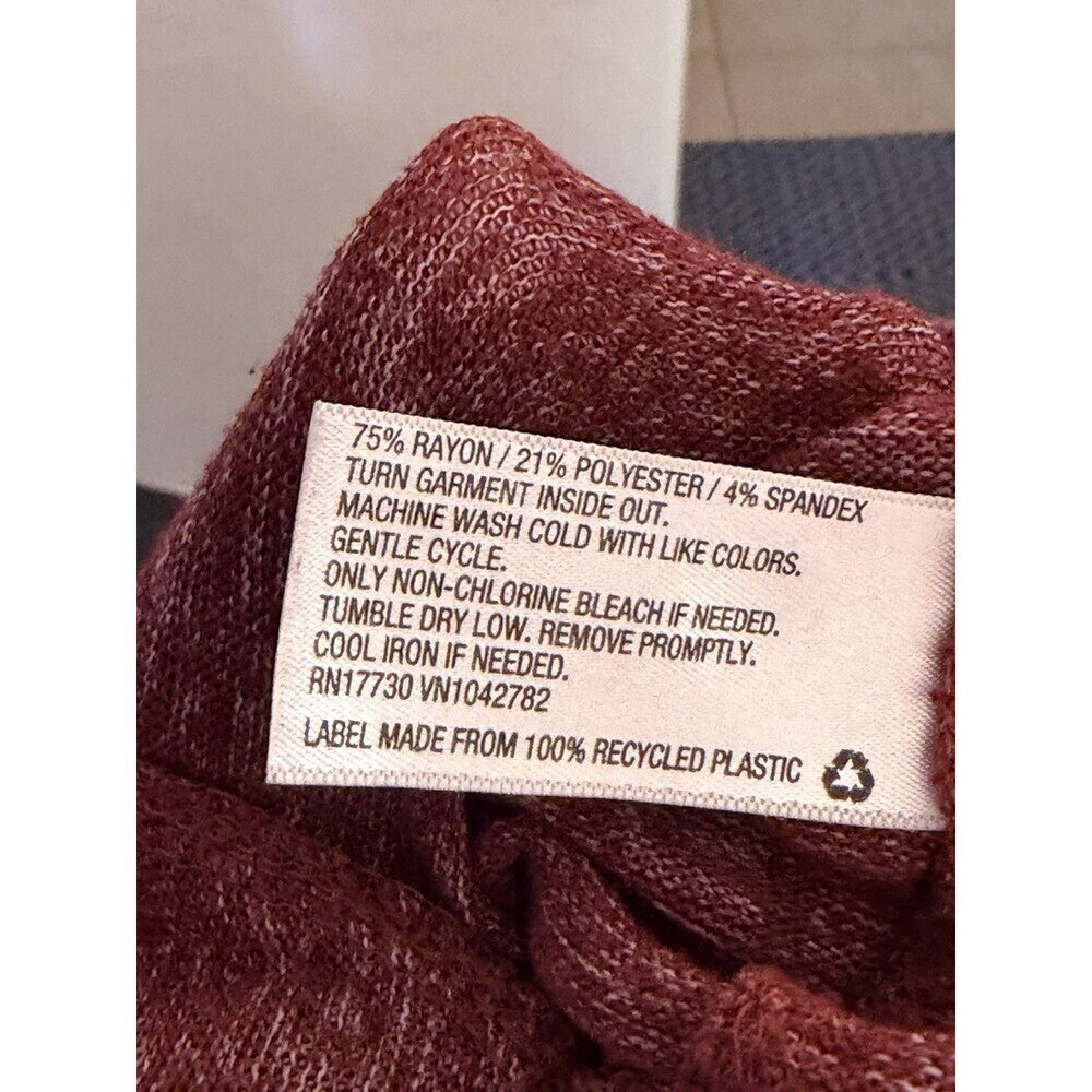 Mossimo Men’s Cowl Neck Hoodie Heathered Burgundy Red Pullover Sweatshirt Size S