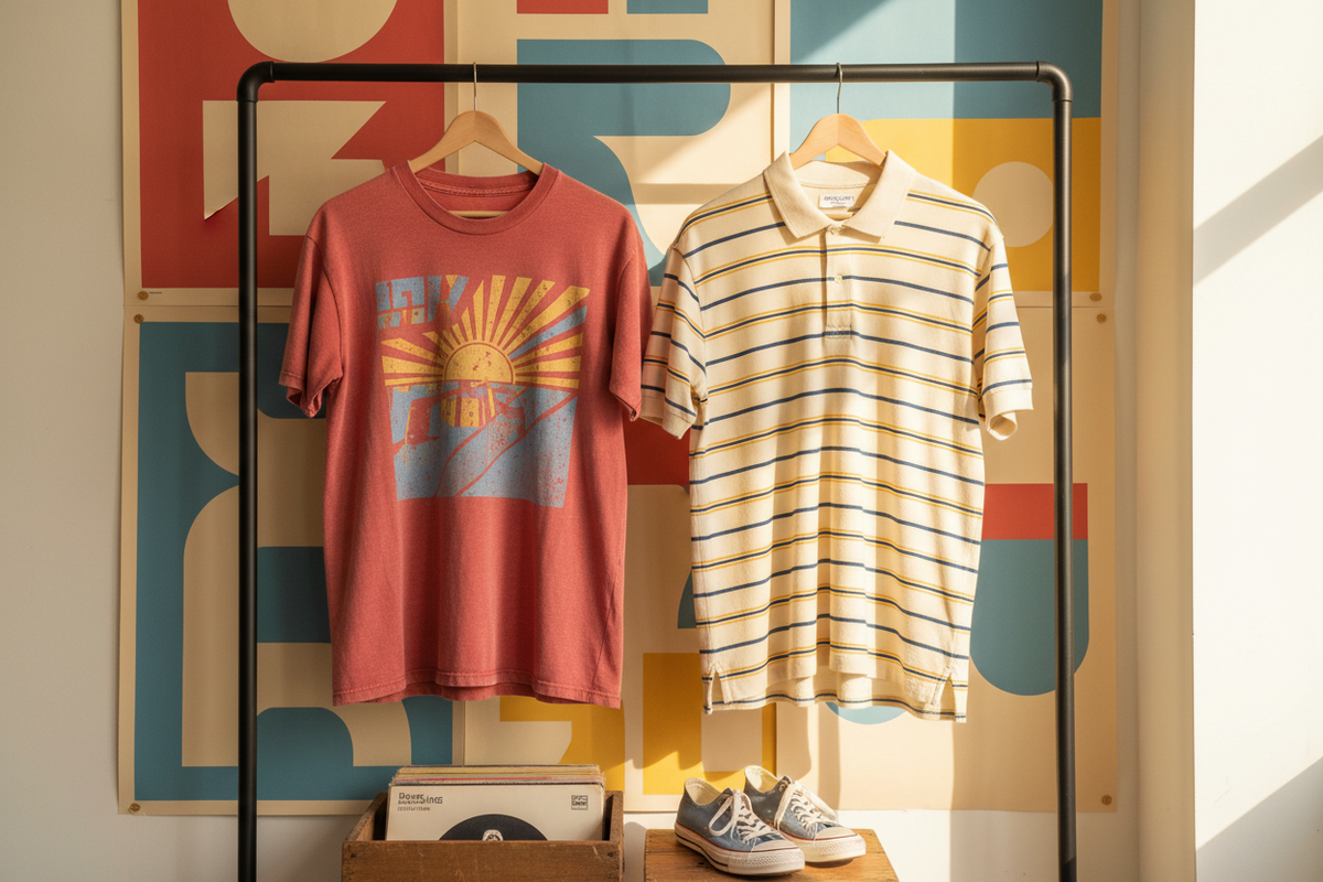 Tees and polos vintage retail display