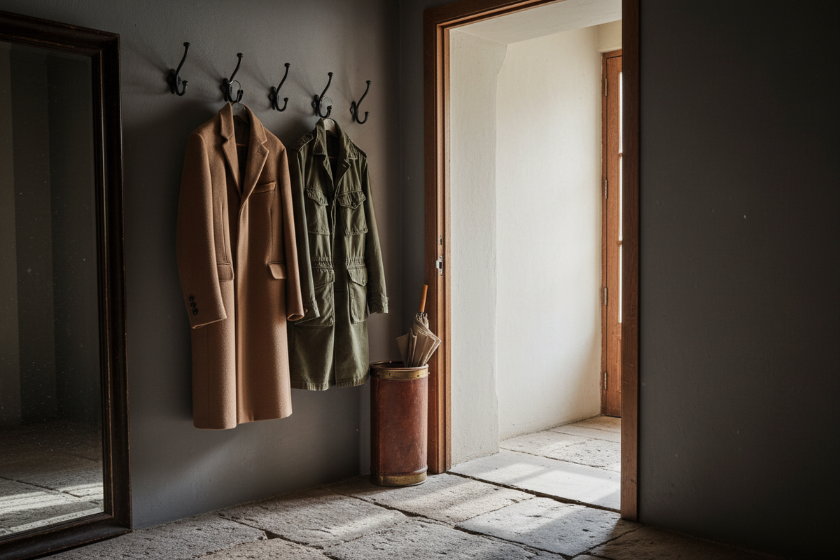 Jackets and coats doorway scene