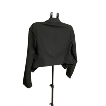 Mossimo Women's Size M Black Cropped Asymmetrical Open Front Blazer