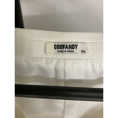 COOFANDY Men's 3XL White Single Breasted Blazer Notch Lapel Sport Coat
