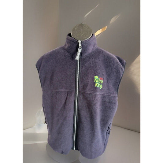 South Bay Men's Navy Fleece Vest Full Zip Stand-Up Collar Embroidered Logo XXL