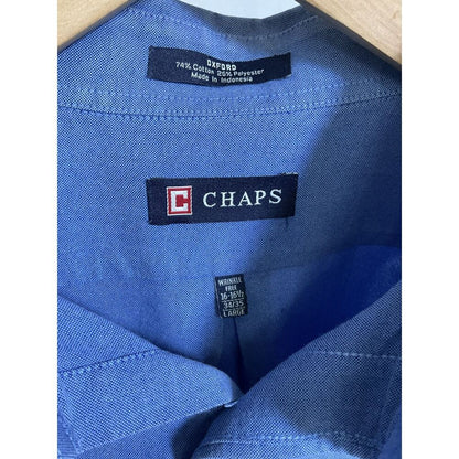 Chaps Blue Oxford Button-Down Dress Shirt Large