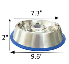 Mr. Peanut's Slow Feed Anti Bloat Dog Bowl with Bonded Silicone Base
