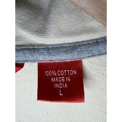 Izod Men’s Pullover Sweater Cream Quarter Zip Long Sleeve L