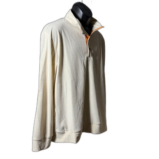 Hengsheng Jeans Ribbed Corduroy Snap Pullover with Elbow Patches - Cream L