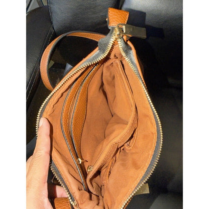 Multi Pocket Triple Zip Crossbody Bag, Expandable