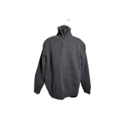 Gap Men's Charcoal Speckled Donegal-Style Quarter-Zip Sweater XL