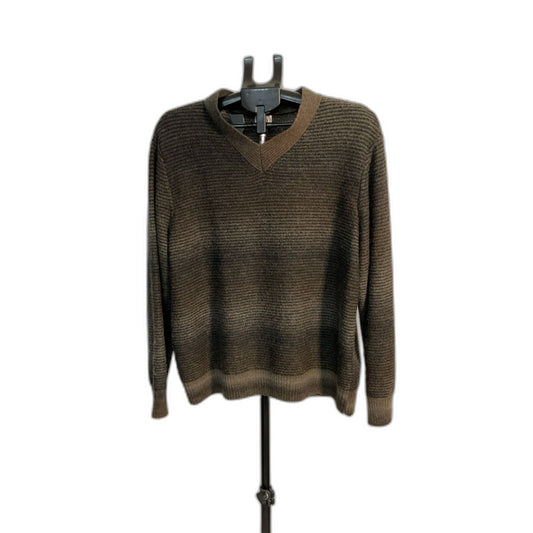 Geoffrey Beene Men's XL Striped V-Neck Sweater