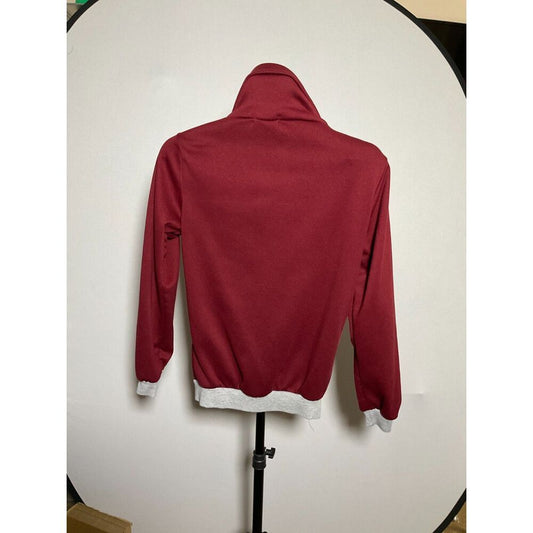 SPOP Burgundy Asymmetric Zip Moto Hoodie Jacket Men's M