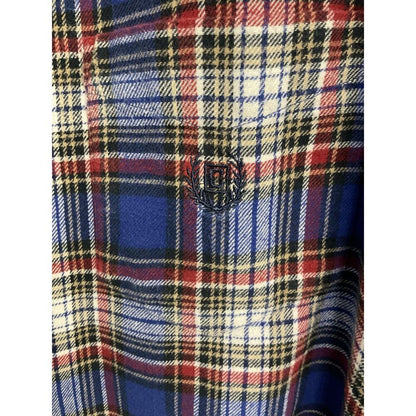 Chaps Men's XL Blue Red Plaid 100% Cotton Flannel Button Down Shirt