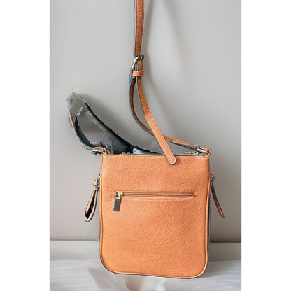 Multi Pocket Triple Zip Crossbody Bag, Expandable