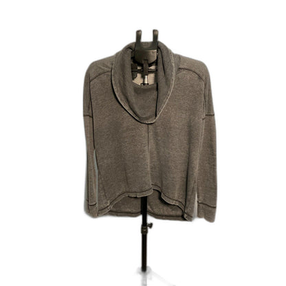 Lucky Brand Charcoal Waffle Knit Cowl Neck Top Size M