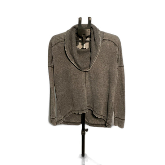 Lucky Brand Charcoal Waffle Knit Cowl Neck Top Size M