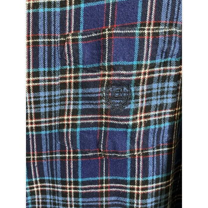 Chaps Navy Plaid Flannel Button-Up Shirt XL
