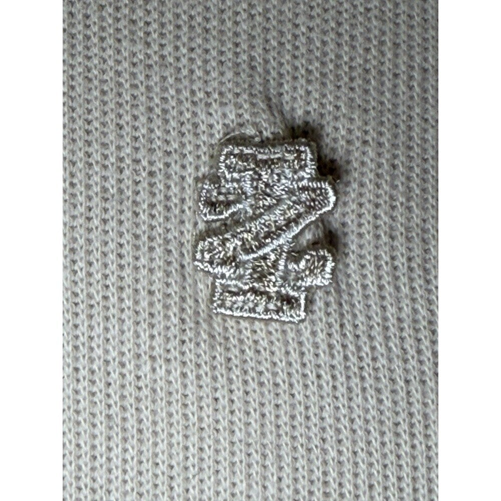 Izod Men’s Pullover Sweater Cream Quarter Zip Long Sleeve L