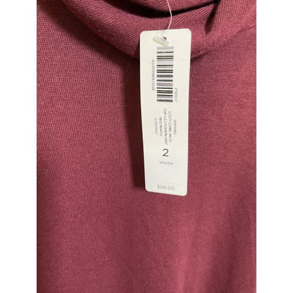 Chico's Cozy Cowl Neck Top Sz 2 (L) Red Maple NWT