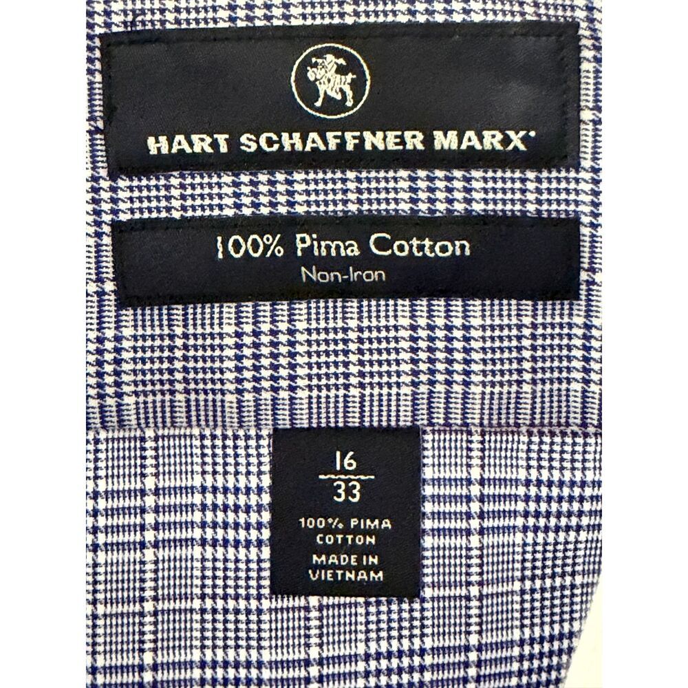 NWT Hart Schaffner Marx Men's Contrast White Collar Dress Shirt 16 33