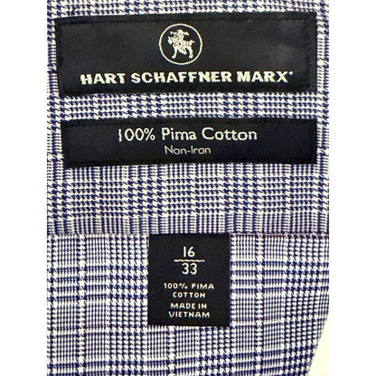 NWT Hart Schaffner Marx Men's Contrast White Collar Dress Shirt 16 33