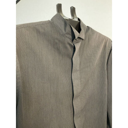 Van Heusen Men's 15.5 Gray Pinstripe Button Down Shirt