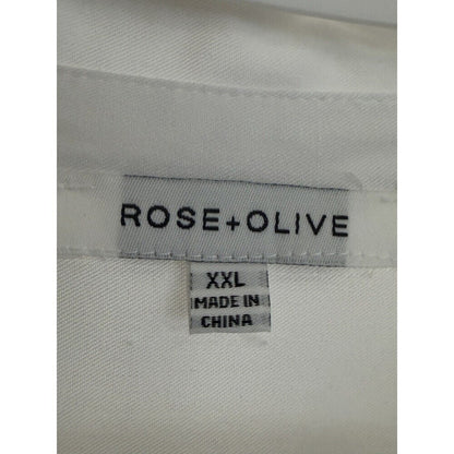 Rose + Olive Women’s White Blouse 2XL