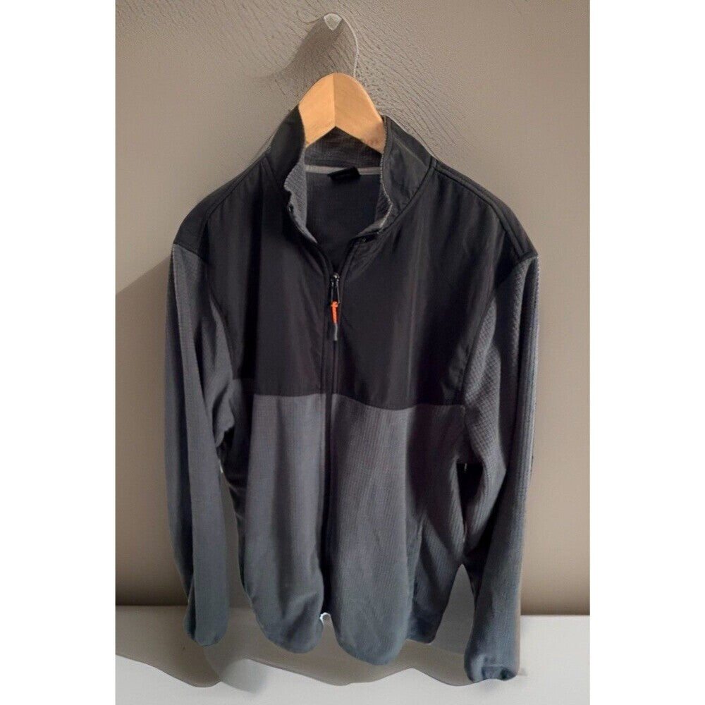 Athletic Works Men’s XL Black/Gray Full-Zip Fleece Jacket Activewear