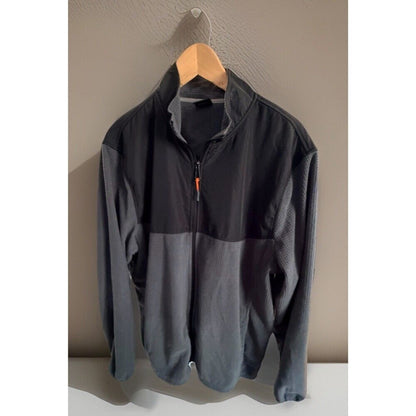 Athletic Works Men’s XL Black/Gray Full-Zip Fleece Jacket Activewear