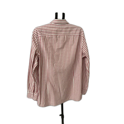 Kenneth Cole New York Men's XL Red White Gingham Check Button Down Shirt