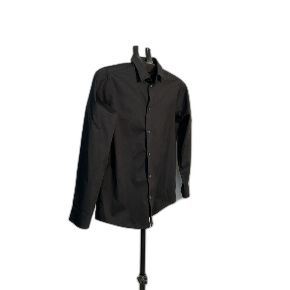 Calvin Klein Men's Black Dress Shirt Slim Fit Stretch Sz 18