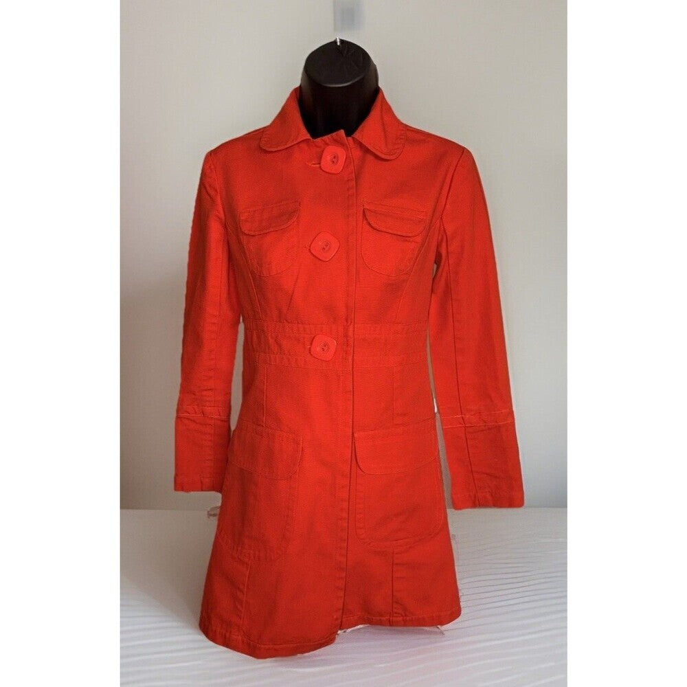 Tara Jarmon Women's Cherry Red 3/4 Trench Coat XS