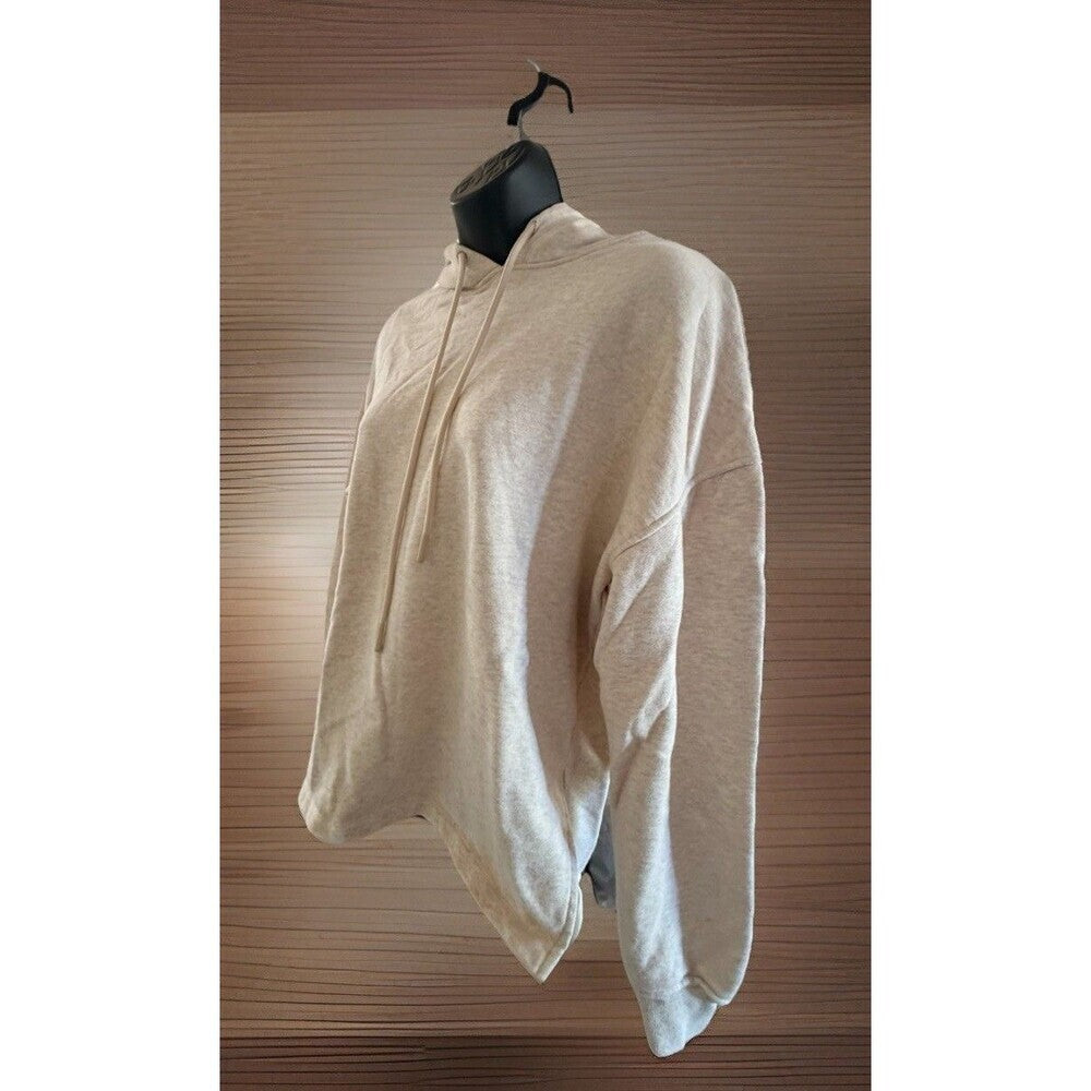 NEW Forever21 Hoodie Womens Small Cream Knit Pullover Sweatshirt Drawstring