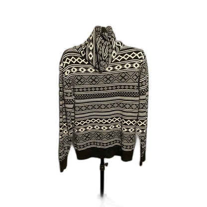 The Slope Aztec Fair Isle Hooded Sweater Men's M Black White