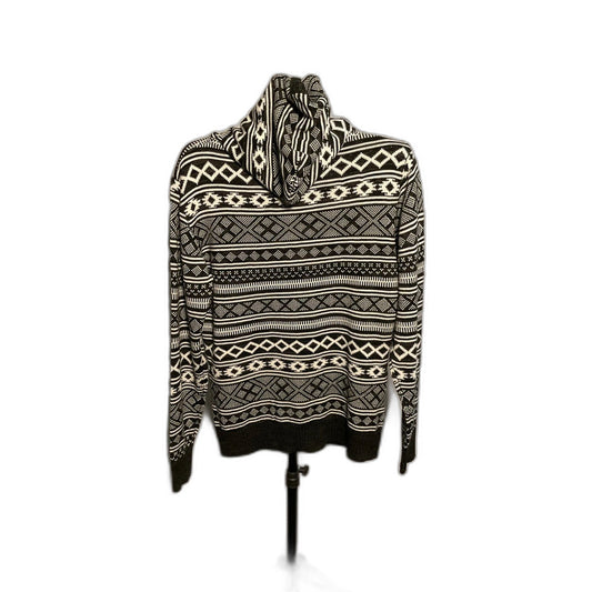 The Slope Aztec Fair Isle Hooded Sweater Men's M Black White