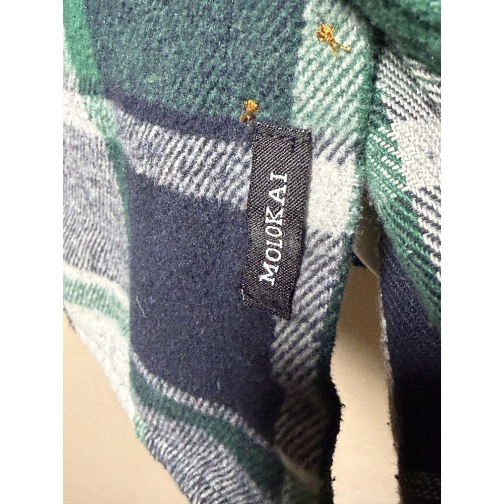 Molokai Surf Co. Heavy Plaid Flannel Button-Up Shirt - Green/Black 2XL