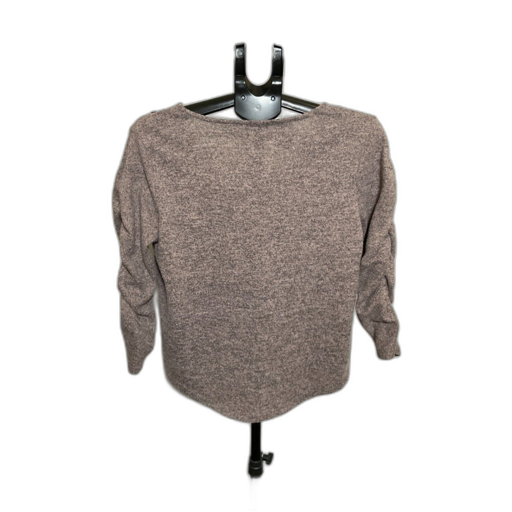 Adrienne Vittadini Mauve Lace Applique Top Size L