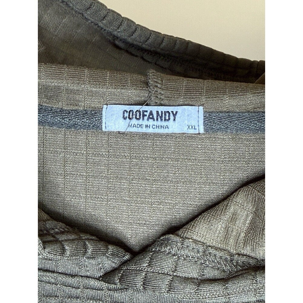 Coofandy Men’s Pullover Casual Long Sleeve Drawstring Waffle Knit Hoodie 2XL