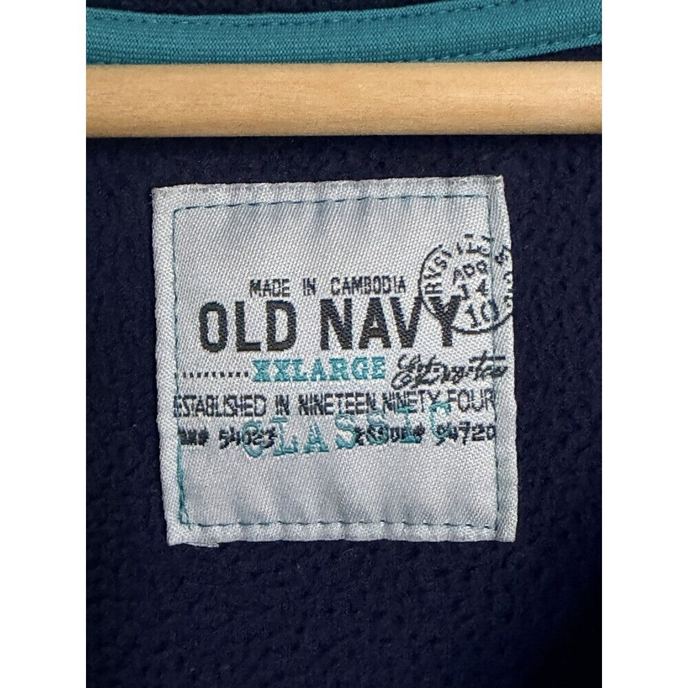 Old Navy Quarter Zip Navy Blue Pull Over Fleece Sweater