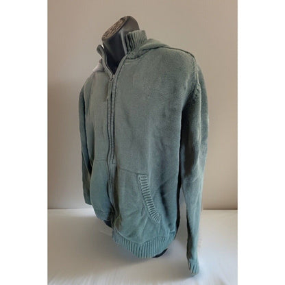 L.O.G.G. Men’s XL Olive Green Hooded Zip Up Long Sleeve Sweater