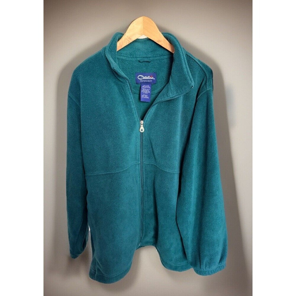 Catalina Outerwear Women’s Green Full Zip Mid-Length Jacket Solid L 14/16