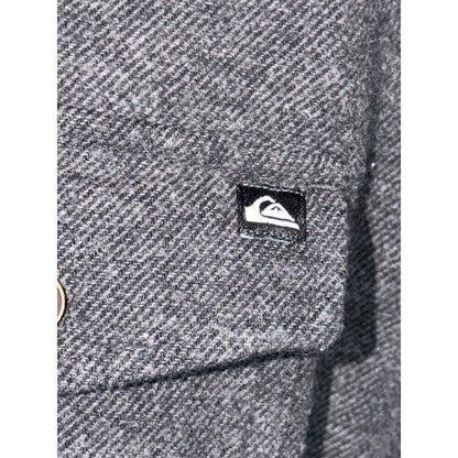 Quiksilver Men's Dark Gray Fleece Hoodie Button Down Shirt L