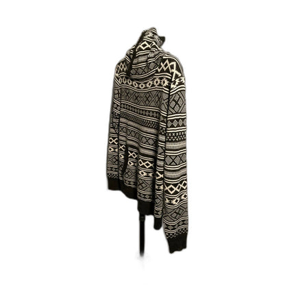 The Slope Aztec Fair Isle Hooded Sweater Men's M Black White