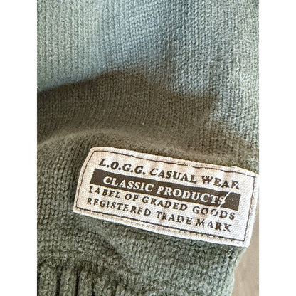 L.O.G.G. Men’s XL Olive Green Hooded Zip Up Long Sleeve Sweater