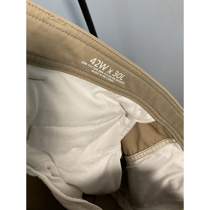 Roundtree & Yorke Men's Khaki Chino Pants 42x30 Straight Fit