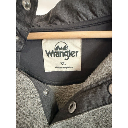 Wrangler Fleece Pullover Sweater Quarter Zip Mens XL Long Sleeve Heathered Gray